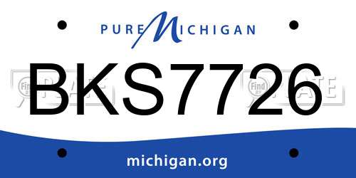 BKS7726 Michigan License Plate