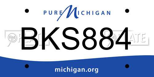 BKS884 Michigan License Plate