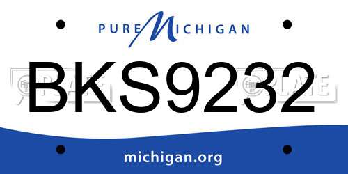 BKS9232 Michigan License Plate