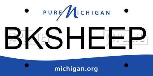 BKSHEEP Michigan License Plate