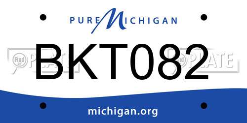 BKT082 Michigan License Plate