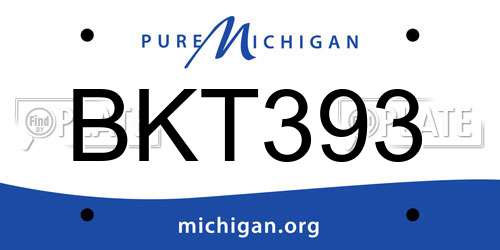 BKT393 Michigan License Plate