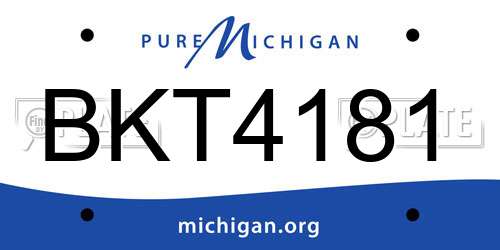 BKT4181 Michigan License Plate