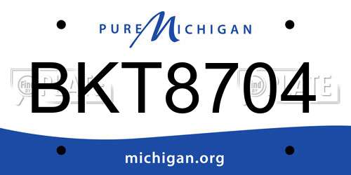 BKT8704 Michigan License Plate