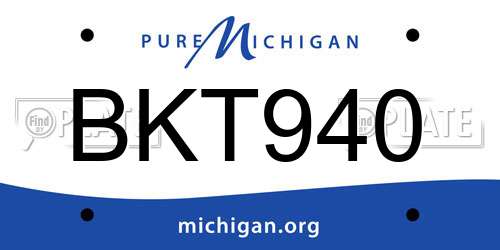 BKT940 Michigan License Plate