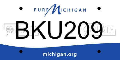 BKU209 Michigan License Plate