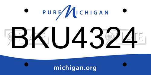 BKU4324 Michigan License Plate