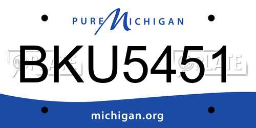 BKU5451 Michigan License Plate
