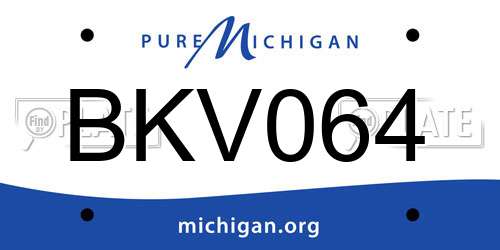 BKV064 Michigan License Plate