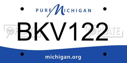 BKV122 Michigan License Plate