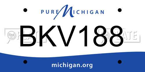 BKV188 Michigan License Plate