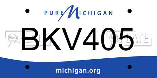 BKV405 Michigan License Plate