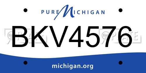 BKV4576 Michigan License Plate