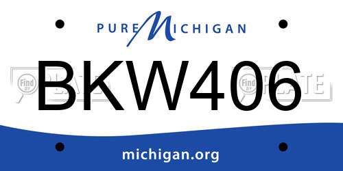BKW406 Michigan License Plate