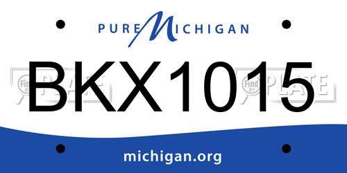 BKX1015 Michigan License Plate