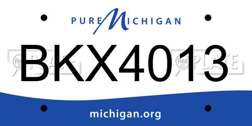 BKX4013 Michigan License Plate