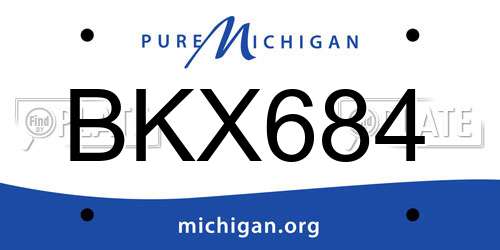 BKX684 Michigan License Plate