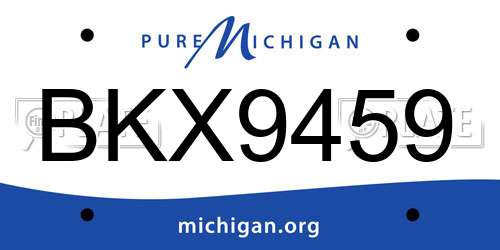 BKX9459 Michigan License Plate