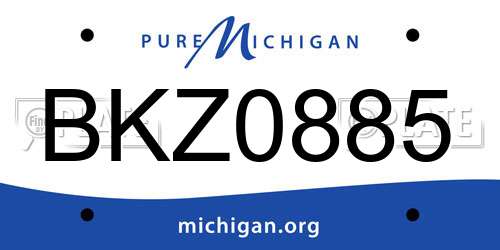 BKZ0885 Michigan License Plate