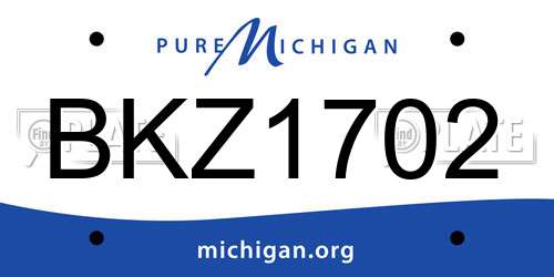 BKZ1702 Michigan License Plate