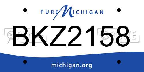 BKZ2158 Michigan License Plate