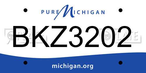 BKZ3202 Michigan License Plate