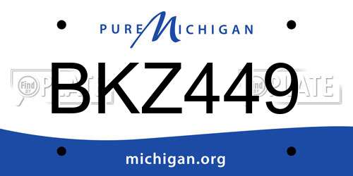 BKZ449 Michigan License Plate