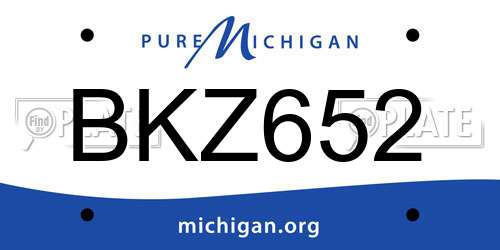 BKZ652 Michigan License Plate