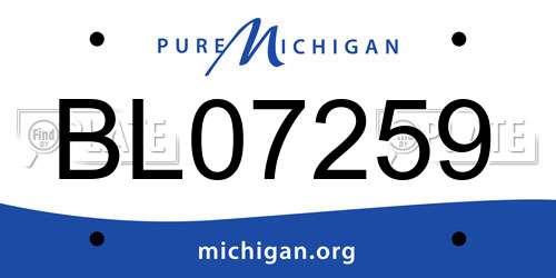 BL07259 Michigan License Plate