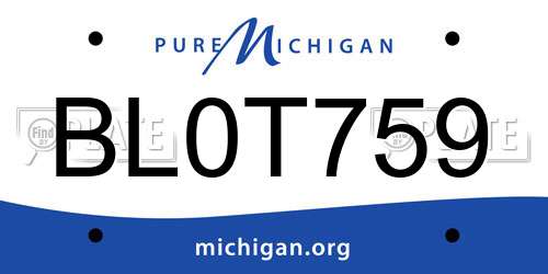 BL0T759 Michigan License Plate