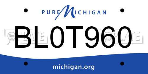 BL0T960 Michigan License Plate