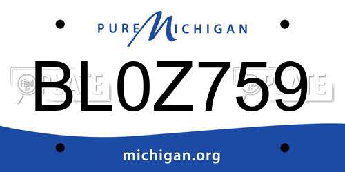BL0Z759 Michigan License Plate