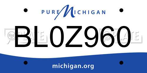 BL0Z960 Michigan License Plate