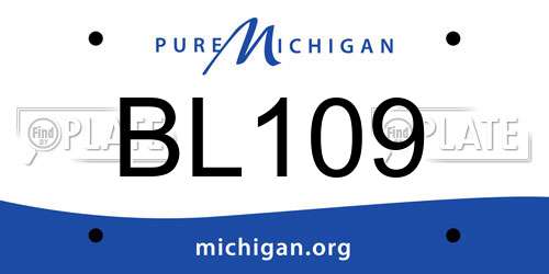 BL109 Michigan License Plate