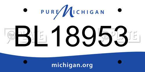 BL18953 Michigan License Plate