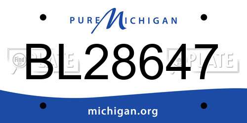 BL28647 Michigan License Plate