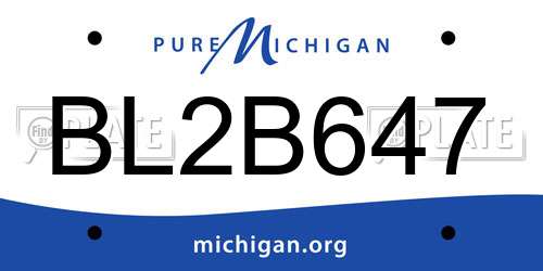 BL2B647 Michigan License Plate