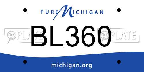 BL360 Michigan License Plate