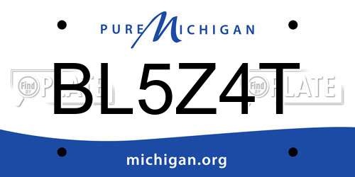 BL5Z4T Michigan License Plate
