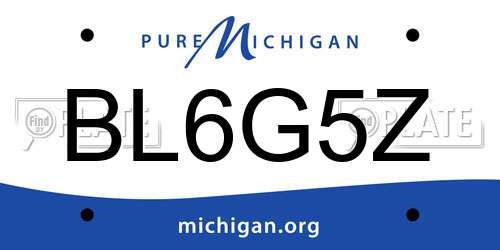 BL6G5Z Michigan License Plate