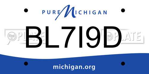BL7I9D Michigan License Plate