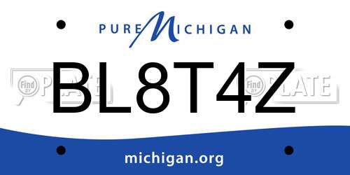 BL8T4Z Michigan License Plate