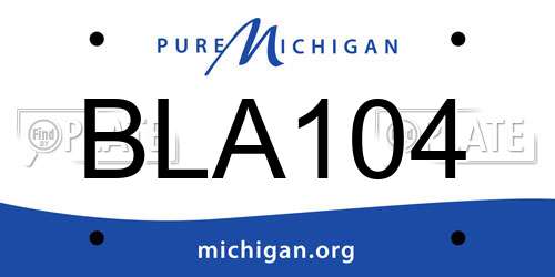 BLA104 Michigan License Plate