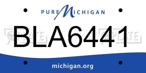 BLA6441 Michigan License Plate