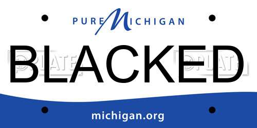 BLACKED Michigan License Plate