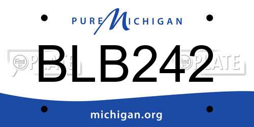 BLB242 Michigan License Plate