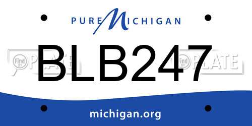 BLB247 Michigan License Plate