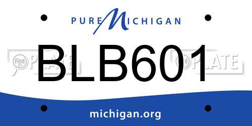 BLB601 Michigan License Plate