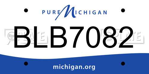 BLB7082 Michigan License Plate