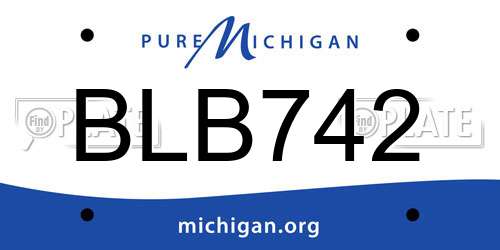 BLB742 Michigan License Plate